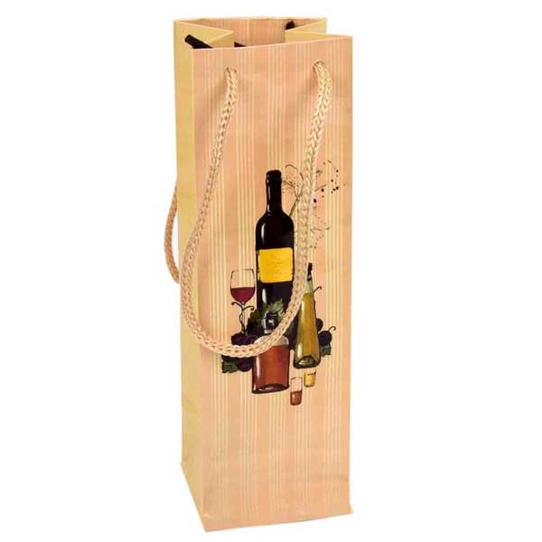 bolsa de papel ideal para presentación de vino o licor